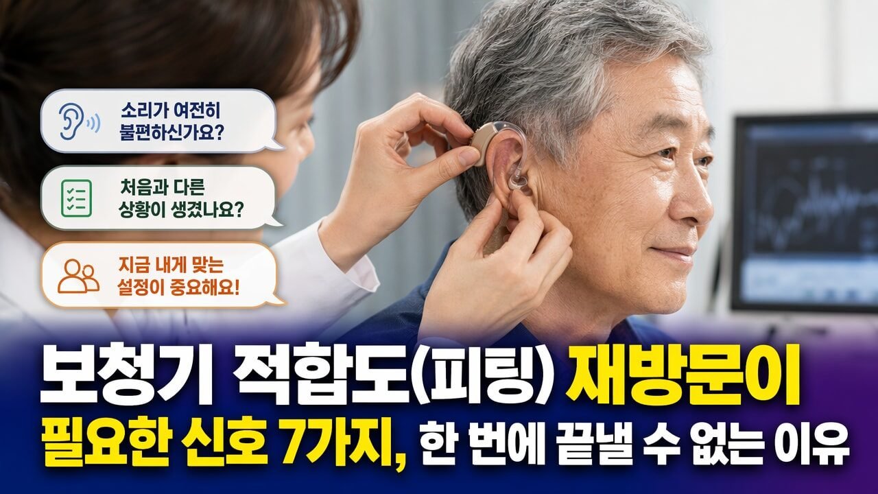 보청기 적합도(피팅) 재방문이 필요한 신호 7가지, 한 번에 끝낼 수 없는 이유