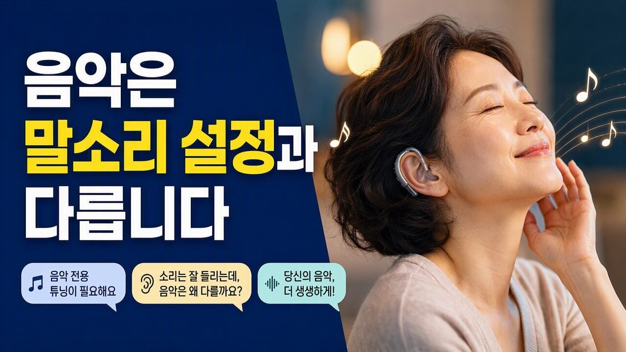 보청기 음악 감상, 말소리 설정 그대로 써도 될까? 음질이 달라지는 이유